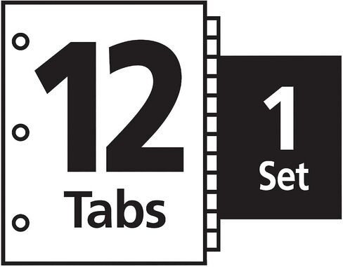 Avery 11428 Index Maker Print & Apply Clear Label Dividers w/White Tabs, 12-Tab, Letter in Saudi Arabia