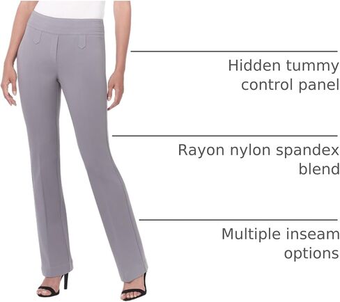 Rekucci Women's Secret Figure Pull-On Knit Bootcut Pant w/Tummy Control in Kuwait