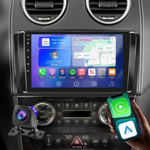 [8Core 6+128] راديو سيارة لسيارة Mercedes Benz GL ML W164 ML350 ML500 ML280 GL320 GL350 GL450 2005-2011، Volxcereo 9 بوصة Android تعمل باللمس مع Carplay/Android Auto، GPS، WiFi، Bluetooth in Kuwait