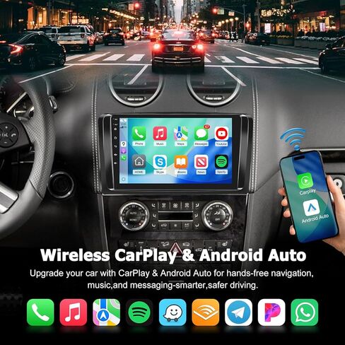[8Core 6+128] راديو سيارة لسيارة Mercedes Benz GL ML W164 ML350 ML500 ML280 GL320 GL350 GL450 2005-2011، Volxcereo 9 بوصة Android تعمل باللمس مع Carplay/Android Auto، GPS، WiFi، Bluetooth in Kuwait