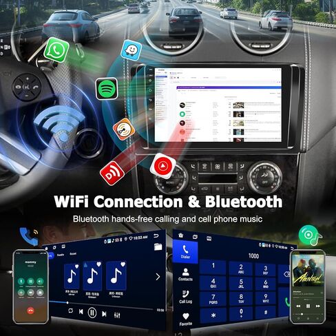 [8Core 6+128] راديو سيارة لسيارة Mercedes Benz GL ML W164 ML350 ML500 ML280 GL320 GL350 GL450 2005-2011، Volxcereo 9 بوصة Android تعمل باللمس مع Carplay/Android Auto، GPS، WiFi، Bluetooth in Kuwait