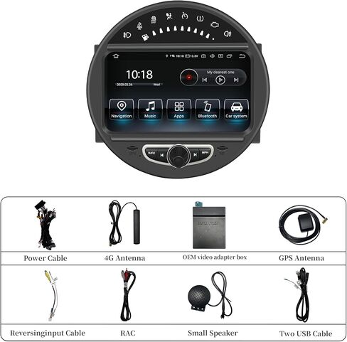 8 Inch Android Screen for Mini Cooper CIC R55 R56 R57 R58 R59 R60 R61 Auto Radio,CarPlay,Android Auto,Screen Mirroring Split Screen,Wi-Fi,DVD,Navigation,Vehicle Cameras,Music,Netflix Waze Spotify in Saudi Arabia