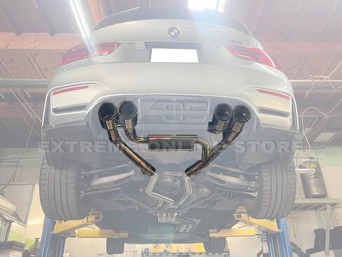 Replacement For 2015-2020 BMW F80 M3 F82 M4 T-304 STAINLESS STEEL ANODIZED SILVER Muffler Axle Back Double Wall Quad Tips Exhaust in Saudi Arabia