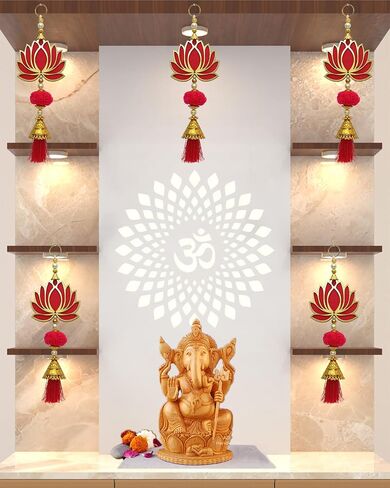 Peacock Meenakri Diwali Shubh Labh Stickers for Diwali Indian Puja Wedding & Festival Acrylic Rangoli Office Decoration Traditional Home Decor Gift for Home Interior Floor Decoration Festival in Saudi Arabia