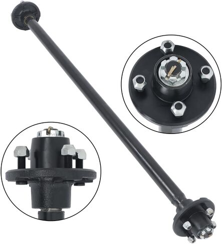 labwork 2000Lbs Trailer Axle 4 Lug 54 Inch Hub Face with Unwelded Leaf Spring Bracket and U-Bolt Kit in Saudi Arabia