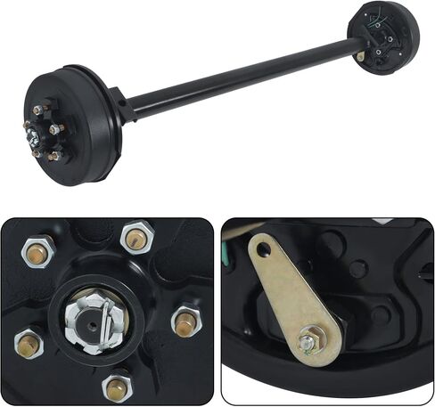 3500lbs Capacity Trailer Electric Brake Axle 5 Lug-4.5 inch Trailer Axle 61 inch Hub Face 46 inch Spring Center in Saudi Arabia
