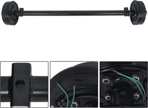 3500lbs Capacity Trailer Electric Brake Axle 5 Lug-4.5 inch Trailer Axle 61 inch Hub Face 46 inch Spring Center in Saudi Arabia