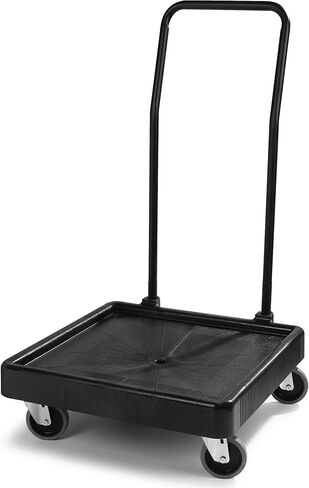 منتجات Carlisle FoodService E-Z Glide Warewashing Rack Dolly Dishwashing Rack Dolly مع استنزاف ومقبض للمطبخ والمطاعم، بلاستيك، 22.5 × 22.5 × 8 بوصة، أسود in Kuwait