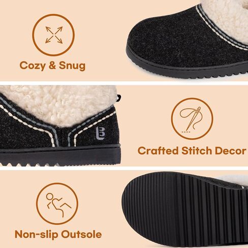 LongBay Women's Cozy Bootie Slippers Memory Foam Warm House Shoes with Fluffy Collar Non-Slip Indoor Outdoor in Saudi Arabia