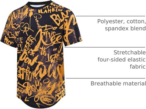 DEOLAX Mens T Shirt Men‘s Fashion Crew Neck T-Shirts Casual Classic Tees Men Short Sleeve Longline Hipster Hip Hop Tee in Saudi Arabia