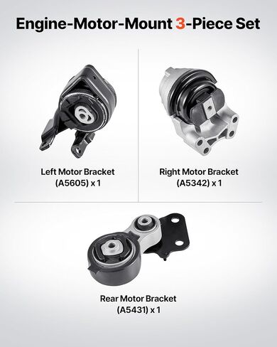 حامل محرك VEVOR، مجموعة من 4، متوافق مع 2009-2012 Ford Escape 2.5L L4، استبدل OE# A5446، A5481، A5412، A5441، دعم آمن in Saudi Arabia