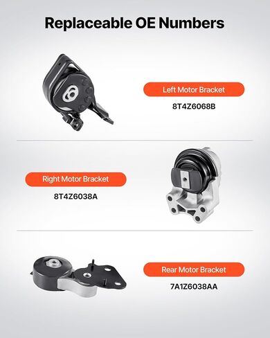حامل محرك VEVOR، مجموعة من 4، متوافق مع 2009-2012 Ford Escape 2.5L L4، استبدل OE# A5446، A5481، A5412، A5441، دعم آمن in Saudi Arabia