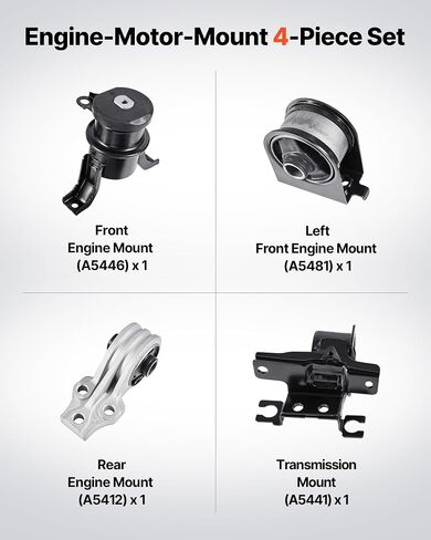 حامل محرك VEVOR، مجموعة من 4، متوافق مع 2009-2012 Ford Escape 2.5L L4، استبدل OE# A5446، A5481، A5412، A5441، دعم آمن in Saudi Arabia