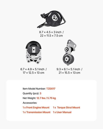 حامل محرك VEVOR، مجموعة من 4، متوافق مع 2009-2012 Ford Escape 2.5L L4، استبدل OE# A5446، A5481، A5412، A5441، دعم آمن in Saudi Arabia