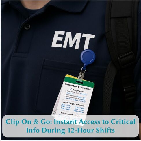 Complete EMT Badge Card Set of 13 Cards - Waterproof Pocket Guide with Vital Signs & EKG - Essential Gear, Accessories & Supplies for EMS, Paramedics, First Responders & Nursing Students in Saudi Arabia