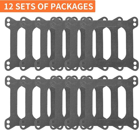 Dokili 12Pcs Carburetor Base Gaskets for Holley 4150 4160 Edelbrock Quadrajet SBC BBC 265 283 307 327 350 383 400 402 426W 440 455, 4 BBL 1/16" Thick Carb Mounting Gasket in Saudi Arabia