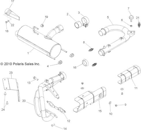 Polaris 1262319-489 Powder Black Weld Pipe Exhaust 2013-2014 Ranger 4 S RZR 800 in Saudi Arabia