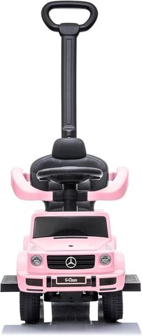 عربة أطفال للأماكن الخارجية من بيست رايد أون كارز مرسيدس جي واجون 3 في 1، سيارة دفع بمقبض قابل للفصل، وقضبان أمان، وقرن عمل، وردي فاتح in Kuwait