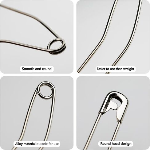 Quilt Safety Pin Curve 28mm 32mm 38mm 54mm Assorted Sizes Sewing Supply Large Curve Safety Pin Quilt Stainless Steel Fabric Pin Baste for Quilting Knitting Sew Quilt Supply Quilting Pin 160PCS in Saudi Arabia