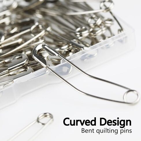 Quilt Safety Pin Curve 28mm 32mm 38mm 54mm Assorted Sizes Sewing Supply Large Curve Safety Pin Quilt Stainless Steel Fabric Pin Baste for Quilting Knitting Sew Quilt Supply Quilting Pin 160PCS in Saudi Arabia