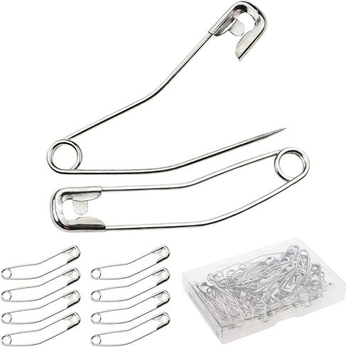 Quilt Safety Pin Curve 28mm 32mm 38mm 54mm Assorted Sizes Sewing Supply Large Curve Safety Pin Quilt Stainless Steel Fabric Pin Baste for Quilting Knitting Sew Quilt Supply Quilting Pin 160PCS in Saudi Arabia