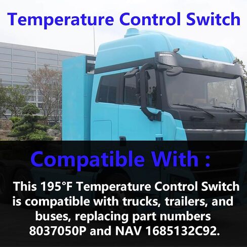 195 Degree Temperature Switch 8037050P, 1/2" NPT NO/NC Fan Clutch Control Sensor for Truck Trailer Bus, Replaces NAV 1685132C92 in Saudi Arabia