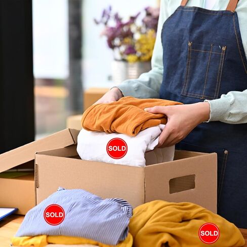 800 قطعة من الملصقات المباعة مقاس 1 بوصة، ملصقات تسعير لنقاط البيع، ذاتية اللصق، ملصقات مراقبة المخزون من أجل متجر ساحة البيع بالتجزئة للاستخدام باللون الأحمر in Kuwait