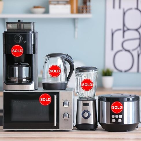 800 قطعة من الملصقات المباعة مقاس 1 بوصة، ملصقات تسعير لنقاط البيع، ذاتية اللصق، ملصقات مراقبة المخزون من أجل متجر ساحة البيع بالتجزئة للاستخدام باللون الأحمر in Kuwait