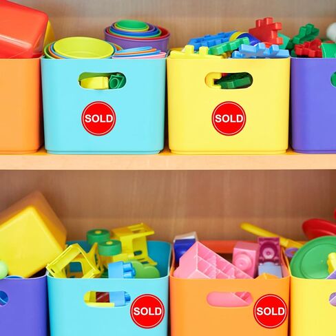 800 قطعة من الملصقات المباعة مقاس 1 بوصة، ملصقات تسعير لنقاط البيع، ذاتية اللصق، ملصقات مراقبة المخزون من أجل متجر ساحة البيع بالتجزئة للاستخدام باللون الأحمر in Kuwait