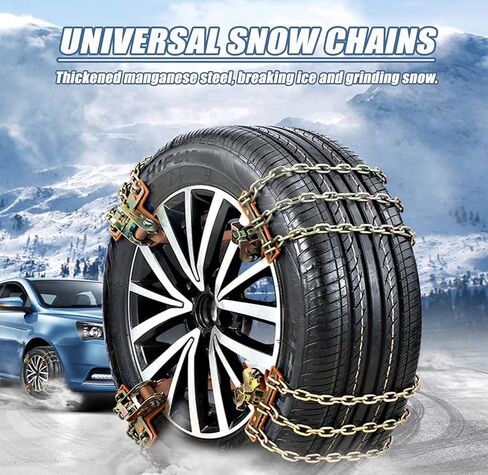 Snow Tire Chains, Universal Car Emergency Anti Slip Snow Chains, 6 Pack Winter Security Tire Chains, Tire Width 225-275mm(8.9-10.8 inch) for Most Cars/SUV/Trucks(Large) in Saudi Arabia