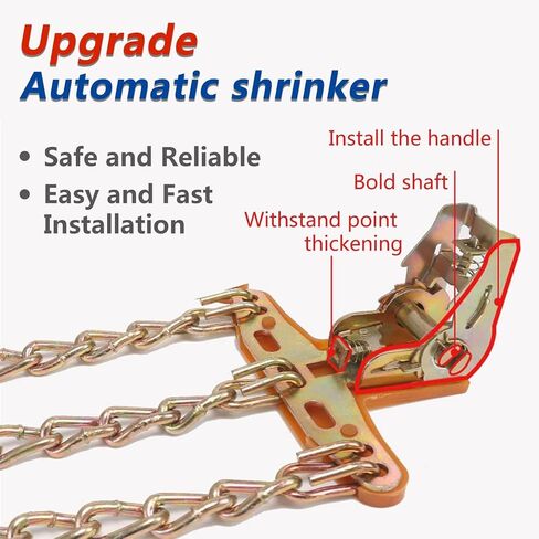 Snow Tire Chains, Universal Car Emergency Anti Slip Snow Chains, 6 Pack Winter Security Tire Chains, Tire Width 225-275mm(8.9-10.8 inch) for Most Cars/SUV/Trucks(Large) in Saudi Arabia