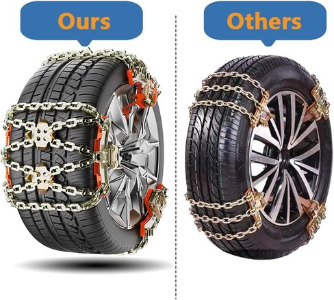 Tire Chains, Snow Chains for Car/SUV/Pickup, for Tire Width（225-285mm), Adjustable Universal Emergency Thickening Chains, 6PCS in Saudi Arabia