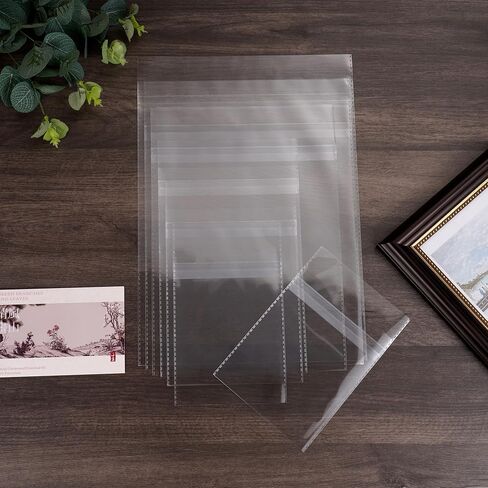Quotidian Clear Plastic Bags Self Seal 2 mils 4.5" x 6.5" (11.4 x 16.5cm) Pack of 100 - A4 Photos Pictures Cards Prints Artwork in Kuwait