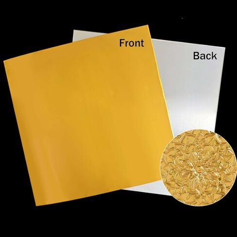 رقائق معدنية منقوشة، 15 حزمة من أوراق رقائق معدنية منقوشة، سمك 0.07 مم من ورق قصدير فني منقوش ذهبي/فضي لعيد الميلاد للنقش والختم والرسم وسجل القصاصات والحرف اليدوية (مجموعة ذهبية) in Kuwait