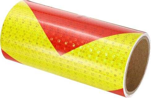 PATIKIL Reflective Tape, 2 Pack 6 Inch x 10 FT Waterproof High Visibility Self-Adhesive Warning Safety Tape Reflective Stickers External Accessories for Cars Trailers, Yellow Black in Kuwait