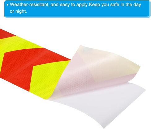 PATIKIL Reflective Tape, 2 Pack 6 Inch x 10 FT Waterproof High Visibility Self-Adhesive Warning Safety Tape Reflective Stickers External Accessories for Cars Trailers, Yellow Black in Kuwait