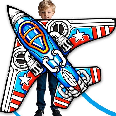 مجموعة الطائرات الورقية المقاتلة، مناسبة للأطفال من سن 8 إلى 12 سنة، للبالغين، طائرة ورقية سهلة الطيران وسهلة التجميع ومناسبة للمبتدئين in Kuwait