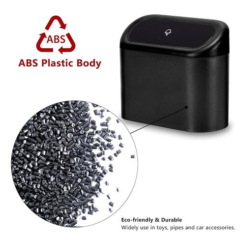 Ginsco 2 Pack Mini Car Trash Can with Lid, Small Car Garbage Can, Cute Leakproof ABS Trash Bin, Cars Accessories for Interior, Garbage Bin for Car, Home, Office with 120pcs Trash Bags Black in Saudi Arabia