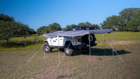 Awning | Fox Wing Trail | 270 Manual | Passenger Side | Gray Ripstop Nylon | White Aluminum Frame | Outdoor Shade in Saudi Arabia