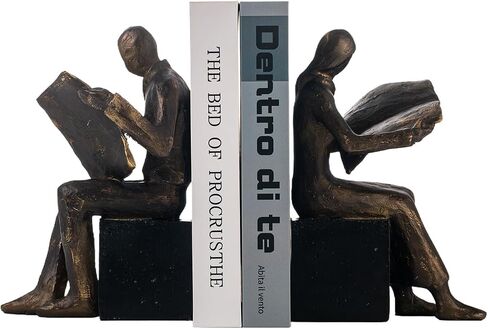 Lukitas White Angel Book Ends, Heavy Duty Decorative Bookends, Nonskid Book Stoppers, Creative Ornaments for Study Room Office Home Decor, Resin, 1Pair/2Piece in Saudi Arabia
