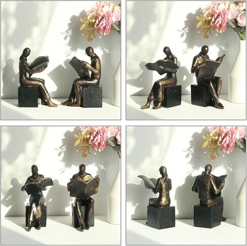 Lukitas White Angel Book Ends, Heavy Duty Decorative Bookends, Nonskid Book Stoppers, Creative Ornaments for Study Room Office Home Decor, Resin, 1Pair/2Piece in Saudi Arabia