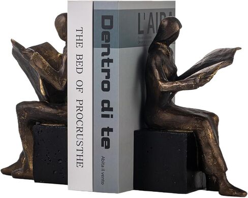 Lukitas White Angel Book Ends, Heavy Duty Decorative Bookends, Nonskid Book Stoppers, Creative Ornaments for Study Room Office Home Decor, Resin, 1Pair/2Piece in Saudi Arabia