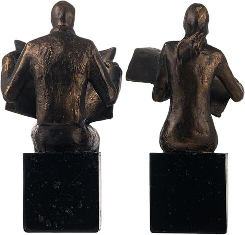 Lukitas White Angel Book Ends, Heavy Duty Decorative Bookends, Nonskid Book Stoppers, Creative Ornaments for Study Room Office Home Decor, Resin, 1Pair/2Piece in Saudi Arabia