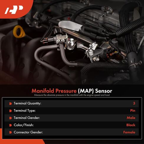 مستشعر الضغط المطلق المنوع الممتاز [3 دبابيس] متوافق مع مرسيدس بنز C43 AMG، C63/GLC63 AMG S E Performance، E350، GLE350، GLC63/GLC43/SL63/SL55/SL43/G63 AMG، GLC300، AMG GT 55 in Saudi Arabia