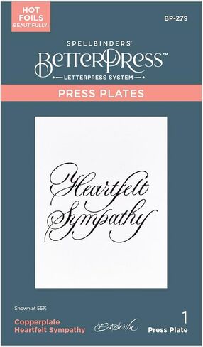 Spellbinders Copperplate Heartfelt Sympathy Press Plates, Metal in Kuwait
