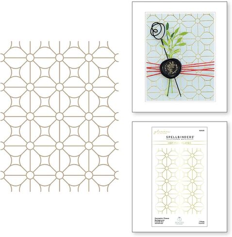 Spellbinders Geometric Flower Background Glimmer Hot Foil Plate, ONE in Saudi Arabia