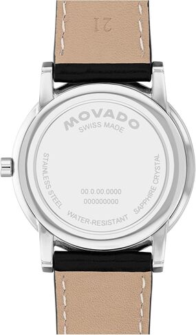 موفادو ساعة ميوزيوم للرجال من الستانلس ستيل بمينا مقعر منقط وسوار فضي واسود (607269), فضي أسود, ستراب in Saudi Arabia