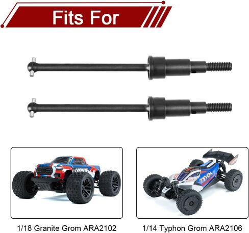 مجموعة أعمدة محرك الأقراص الصلبة CVD #45 من الفولاذ من GLOBACT لـ Arrma 1/18 Granite Grom 1/14 Typhon Grom 1/18 RC Monster Truck Buggy ترقية استبدال ARA311198 in Kuwait