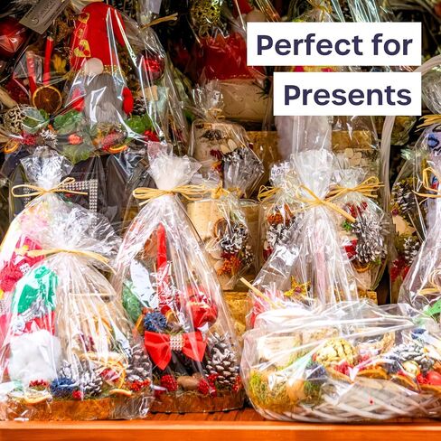 Clear Cellophane Wrap Roll (35in x 50ft) - Folded Cellophane Wrap for Gift Baskets, Cellophane for Flowers Bouquets in Saudi Arabia