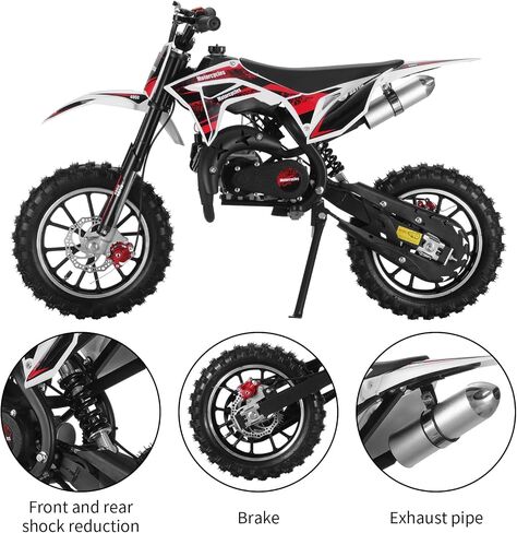 50cc Dirt Bike for Adults & Kids-Kids Dirt Bike 2-Stroke Gas Powered Off Road Motorcycle Mini Bikes with Speeds up to 40 MPH for Uphill and Off-Road Conditions Pull Start ﻿ Pink in Saudi Arabia